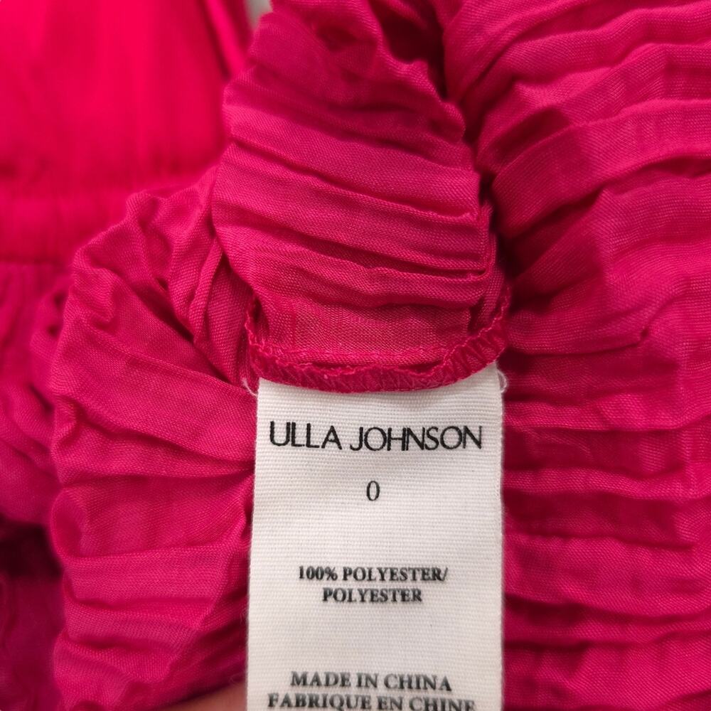 Ulla Johnson Midi Dress Orla Satin Pleated Sleeveless Hot Pink New No Tags - Picture 10 of 15